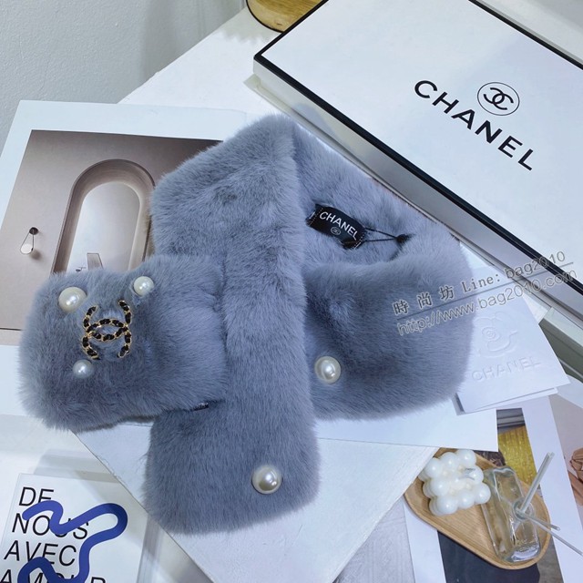 CHANEL纖維毛皮草超級保暖圍巾圍脖 香奈兒2021秋冬百搭圍脖  mmj1684